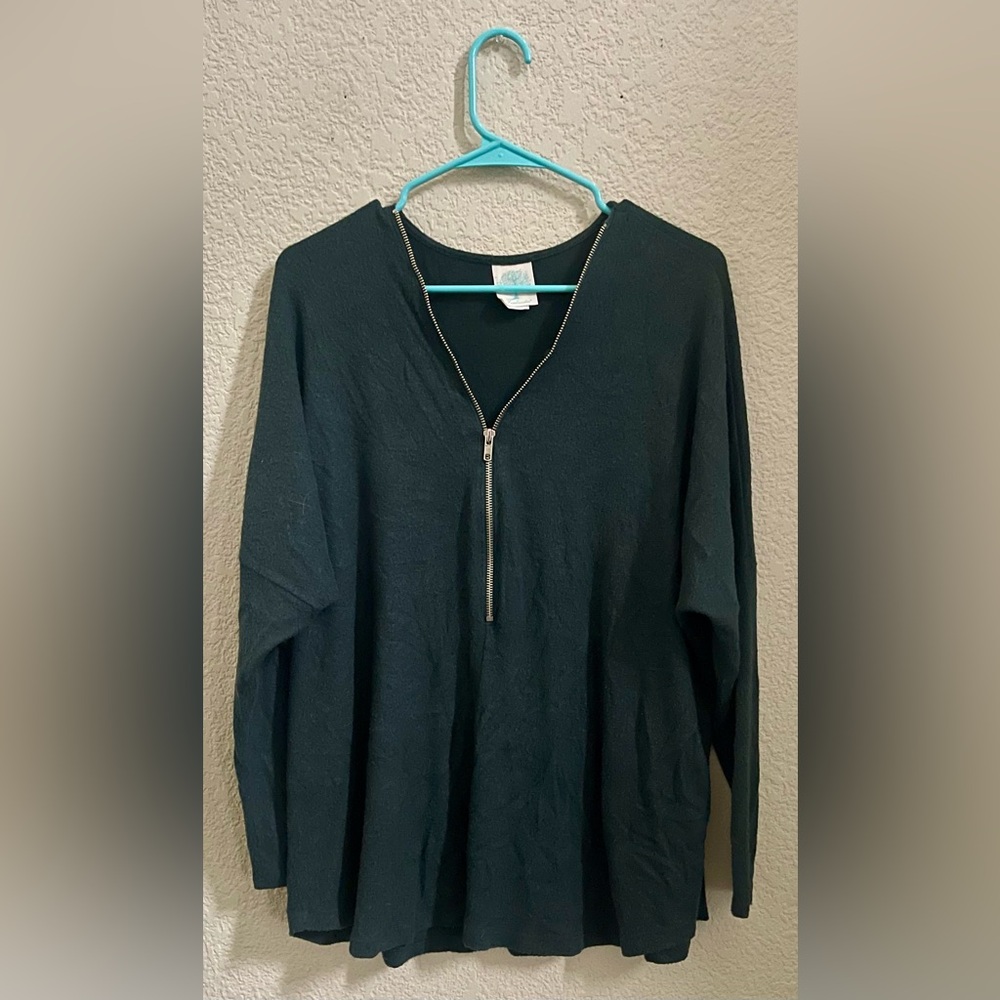 Freeloader Green Long Sleeve Zipper Shirt